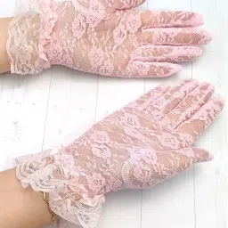 yuppin Lace Gloves Women Elegant Gloves Bridal Lace Gloves Floral Pattern Lace Gloves for Wedding Dress Evening Dress image 2