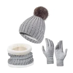 club bollywood The Style SutraWinter Hat Scarf Gloves Set Winter Cap Neck Warmer for Running Skiing Hiking Gray|Clothing, Shoes & Accessories | Womens Accessories | Hats image 5