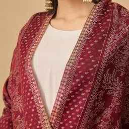 pashmoda Women Paisley Harmony Kaani Wool Blend Stole (Size : 28x80in, 71X203cm) image 5