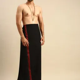 ramraj cotton RAMRAJ Mens Cotton Dhoti with Border image 4