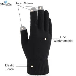 wearslim Wearslim® Warm Knit Hats, Skull Cap with Neck Warmer Winter Wear Beanie Hats Scarf Set for Men and Women image 1