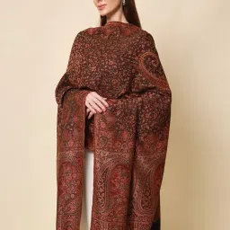 pashmoda Women's Faux Pashmina Jamawar Shawl, Wrap(SIZE: 40X80 Inches) image 3