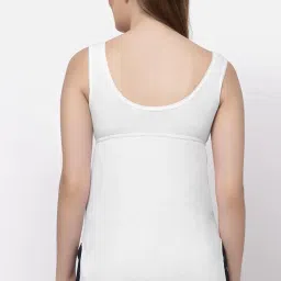 floret Women's Cotton V-Neck Wide-Straps Seamed Thigh Length Bra Camisole/Spaghetti/Slips image 1