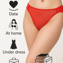 Women's Mesh Net Bikini Panties,Free Size, 5 Pack, Multiple Colors image 1