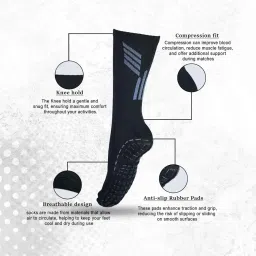 mizaki Anti-Slip Football Socks for Men & Women Calf Length - Football Grip Stockings with Rubber Pad Grip Technology image 1