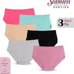 louryn koulyn Seamless Panty for Women | Available in Pack of 6 & 3 | Ultra Soft Nylon Blend Fabric for Invisible Comfort & No Show Laser Cut Hipster Underwear. image 1