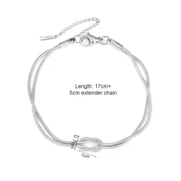aaishwarya Mens 18K Silver Plated Infinity Knot Bracelet | Waterproof, Anti-Tarnish Jewels | Stainless Steel Bracelets | Bracelet for Men and Boys | Minimal Dainty Jewelry | Elegant Gift image 1