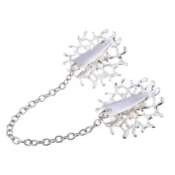 shopora Women Shawl Cardigan Sweater Chain Clip Silver Tone Shirt Collar Clasp | Womens Accessories | Other Womens Accessories image 3