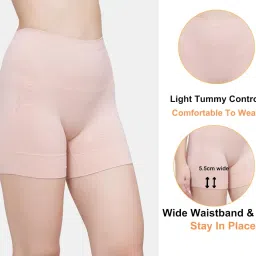 plumbury Nylon Blend Seamless High Waist Tummy Control Shapewear Boy'short Panty image 3