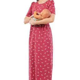 KEKABU Women's Ribbon Premium Zipless Maternity & Nursing Dress – Soft, Comfortable, Breastfeeding-Friendly, Stylish Pregnancy Wear image 1