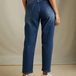 amazon brand - symbol Women's High Rise Ankle Length MOM Fit Jeans image 1