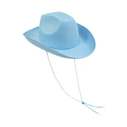 myaddiction Western Cowboy Hat Versatile with Chin Strap for Women Men Photo Props Party Light Blue image 2