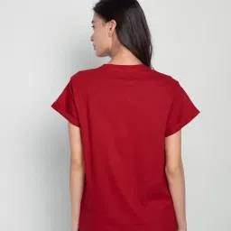 bewakoof Official Disney Merchandise Minnie Women's 100% Cotton Printed Boyfriend Fit Round Neck T-Shirt image 1