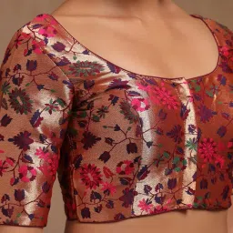 soch Women's Tussar Floral Short Sleeves Regular Fit Blouse image 4