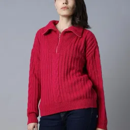 high star Women's Acrylic Classic Collared Neck Sweater image 3