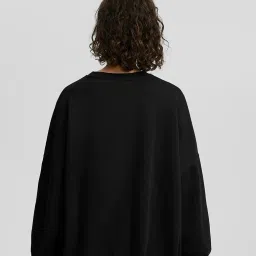 kotty Women Full Sleeve Round Neck Oversize Solid Sweatshirt image 3