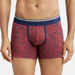 jockey US63 Men's Super Combed Cotton Elastane Stretch Printed Trunk with Ultrasoft Waistband (Pack of 2_Prints May Vary) image 1