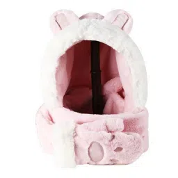 merishopp 3 in 1 Women's Hooded Scarf Paw Gloves Hat Headscarf Winter Cute Animal Hat Pink image 3