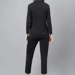 trymisfit Women's Classic Black Blazer and Straight Pants Set - Modern Tailored Fit Formal Party Suit for Office, Meetings, Events & Special Occasions image 1