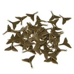 club bollywood LICHTS®50 Pieces Sea Animal Whale Tail Pendant Findings Bead Crafts Antique Cyan|Jewelry & Watches | Loose Beads | Metals image 3