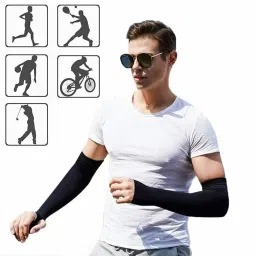 Yuneek Arm Sleeves For Men & Women UV Sun Protection, UPF 50 Cool Arm Hand Cover Unisex For Bike ride,Golf,cricket,cycling,yoga,gym Sports image 5