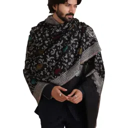 tweedle Men’s Ethnic Kashmiri Paisley Design Shawl/Stole, Fusion Wear Wrap for Gents, Stylish wrap/Dupatta for Kurta image 1