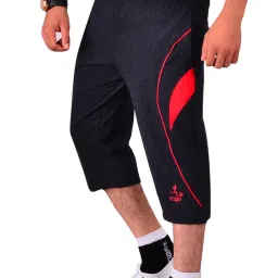 vego Mens Cotton Three by Fourth, 3/4, Capri, Three Quarter Pant Charcol Plus Size image 2