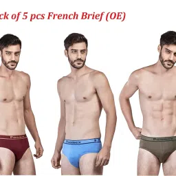 poomex Men's Cotton Briefs - Pack of 5 (Assorted Colours) image 2
