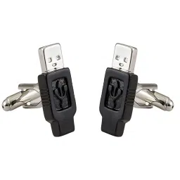 zivom Faceted Emanel 3 Spread Line Formal Black Blue Brown Pink Brass Formal Cufflinks Combo Sets For Boys Men's Gift Box image 4