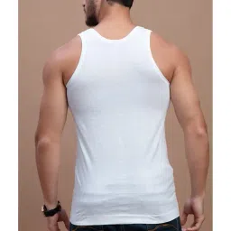 milton ( label) Men's RN Vest | White Sleeveless Innerwear | 100% Cotton Undershirt | Breathable & Comfortable Fit Pack of 3 image 2