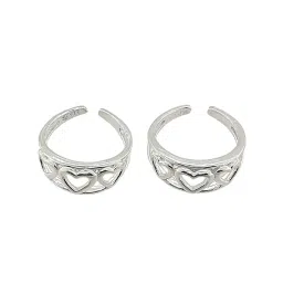 sahiba gems Silver Designer Heart Band Style Leg Fingers Toe Rings/Chandi Bichiya ~ Pack in 2 Pieces image 4