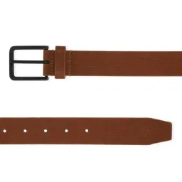 louis philippe Men Solid Casual Italian Leather with Matt Black Buckle Belt image 2