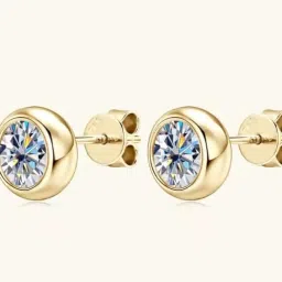 uspto Pure Gold Earring For Women & Men Moissanite Stone Original Certified With 4Cs—Color, Clarity, Cut And Carat Weight Asli Heera कान की इयररिंग Ear Studs Real Gold Ear Stus For Women Girls image 3