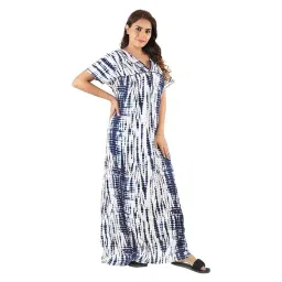nightywala Cotton Maxi Dress/Nighty/Nightdress for Ladies/Girls/Women | Feeding Maternity Front Zipped Nightwear | Free Size image 1