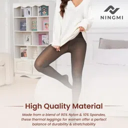 ningmi Winter Fleece Warm Thermal Leggings, Fake Translucent Leggings Tights Pants for Women and Girls image 5
