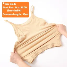 keepcart Women's Thermal Underwear Tops Velvet Touch Camisole Apricot Sexy Stretchy Slim-Fit Vest (Bust Size : 66 to 90 CM) (Free Size) Stretchable image 4