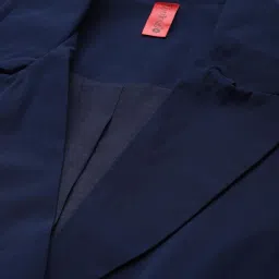 cottinfab Solid Navy Lapel Collared Blazer image 1