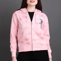 city fashion Women’s Winter Fleece Hoodie Sweatshirt – Warm Zipper with Front Pockets, Printed Casual Stylish Hooded Jacket image 2