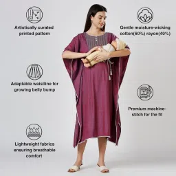 dummy shape Feeding Kurtis for Women Cotton | Maternity A-line Kurta with Dual Nursing Zippers for Pre & Post Pregnancy | Gifts for Pregnant Women image 1
