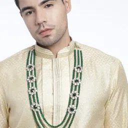 i jewels 5 Layered Traditional Gold Plated Dulha Moti Mala with Beaded Maharaja Haar/Groom Necklace For Men image 2