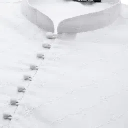 see designs Mens Kurta | Specially Crafted and Designed for the Eid Festival White Cotton Embroidered Kurta With Pajama Set Mandarin Collar Long Sleeves Chikankari Kurta image 1