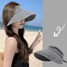 myaddiction Womens Sun Hat Fashion Wide Brim Portable Sports Hat for Party Travel Hiking Gray image 5