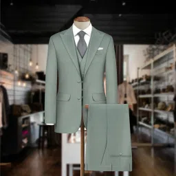 b bigreams - your comfort is our mission BIGREAMS Unstitched Men's Cotton Lycra Stretchable All Weather Solid Coat Pant Formal 3-Piece Suit Fabric - 0% Color Fade, Wrinkle Free Suit Piece image 1