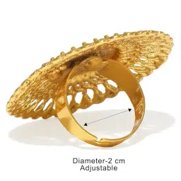 zaveri pearls Splendid Gold Look Finely Detailed Adjustable Finger Ring For Women-ZPFK9377 image 3