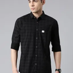 majestic man Men's Comfort Slim Fit Pure Cotton Opaque Checked Casual Shirt image 2
