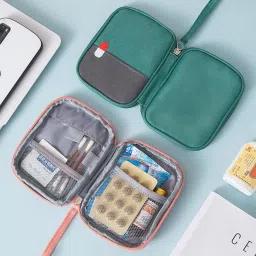 arura (label) Medicine Bags, Travel First Aid Box, Empty First Aid Kit Waterproof Medicine Storage Box, First Aid Pouch for Home, Office, Travel, Camping, Hiking (Small) image 2