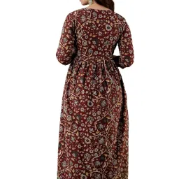 gopi raju Women's Pure Cotton All Over Printed Maternity Gown Feeding Nighty A line Feeding Dress Kurti Gown image 1