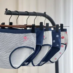 psrr Women’s Cotton Blend Briefs Panty Set Comfortable Mid Waist Printed Underwear Soft Breathable Cotton Blend Bikini Panties Pack of 5-L-R-018 Multicolour image 3