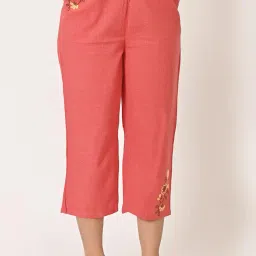 cloth bites 3/4th Pants Cotton Lounge Wear Stretch Capris for Women with Pockets Side image 2