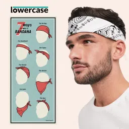 lowercase Paisley Print Cowboy Bandana Handkerchiefs Headband Scarf for Men & Women image 2